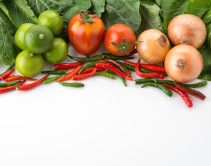 mix vegetable on white background