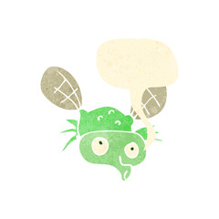 retro cartoon fly with speech bubble