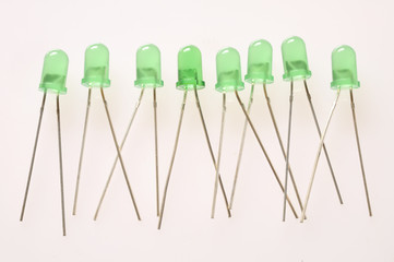 Several green lights emitting diode