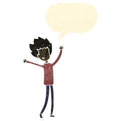 retro cartoon dancing boy