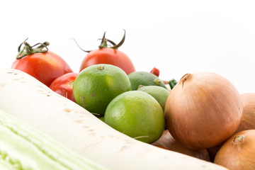 mix vegetable on white background