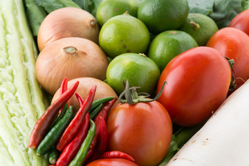 mix vegetable on white background