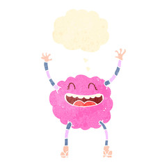 retro cartoon cute cloud monster