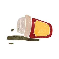 retro cartoon spilled coffee