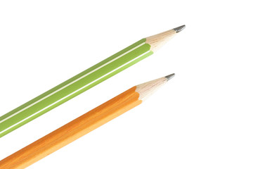 Obraz premium Two isolated pencils on white background