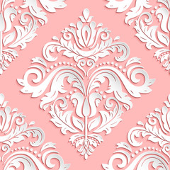 Seamless Vector Oriental Pattern With 3D Elements