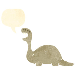 retro cartoon friendly dinosaur