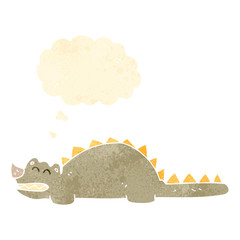 retro cartoon friendly dinosaur