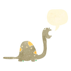 retro cartoon friendly dinosaur