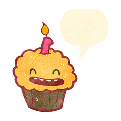retro cartoon cupcake