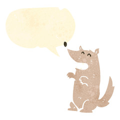 retro cartoon wolf