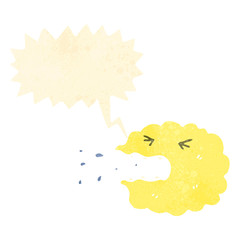 retro cartoon cloud with speech bubble