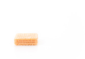 orange wafer on white background