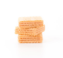 orange wafer on white background