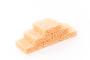 orange wafer on white background