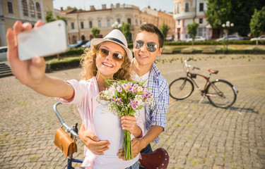 Couple with bicycles