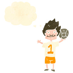 retro cartoon soccer player