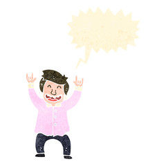 retro cartoon celebrating businessman