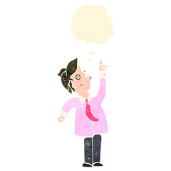 retro cartoon man with thought bubble