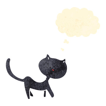 retro cartoon black cat