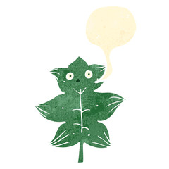 retro cartoon leaf