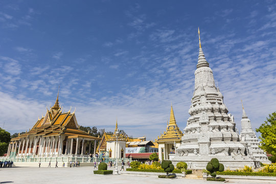 The Silver Pagoda (Wat Preah Keo) in the capital city of Phnom Penh, Cambodia