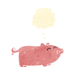 retro cartoon pig