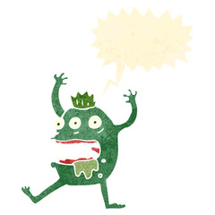 retro cartoon monster roaring