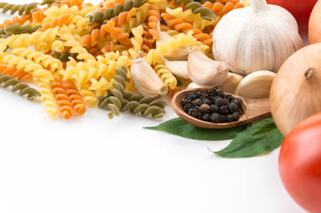 dry pasta spaghetti with ingredient