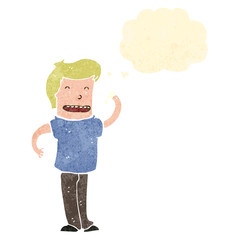 retro cartoon happy man