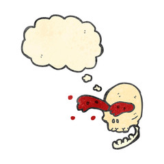 retro cartoon gross skull