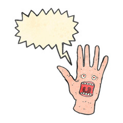retro cartoon spooky shrieking hands