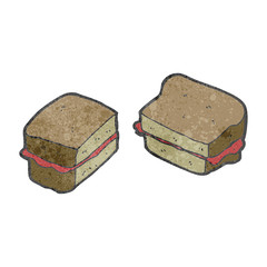 retro cartoon sandwich