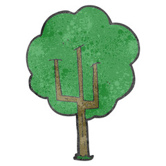 retro cartoon tree