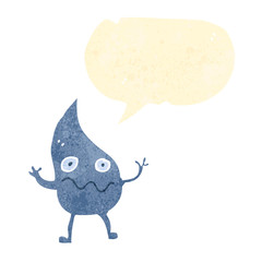 retro cartoon rain drop