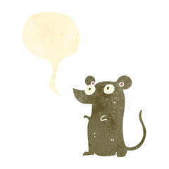 retro cartoon mouse squeaking