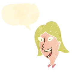 retro cartoon laughing woman