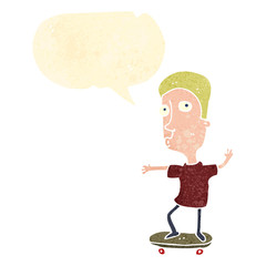 retro cartoon skateboarding boy