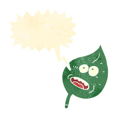 retro cartoon leaf