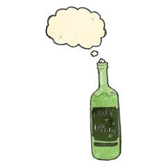 retro cartoon wine bottle