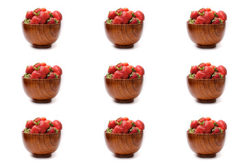 berry meats, cherries,sweet cherries, strawberries on white back