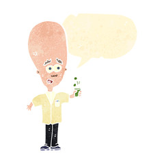 retro cartoon genius scientist