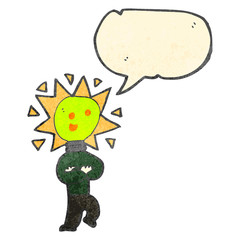 retro cartoon light bulb head man