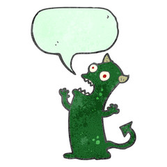 retro cartoon roaring monster