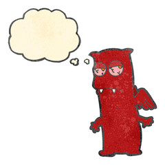 retro cartoon devil with thought bubble