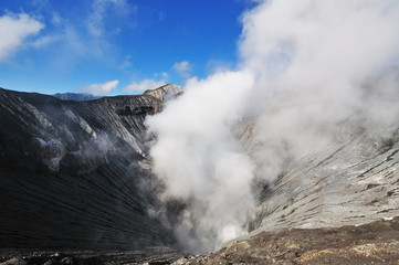 Smoke from Volcano in Bromo Tengger Semeru National Park