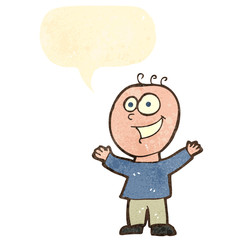 retro cartoon grinning man
