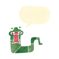 retro cartoon hissing snake