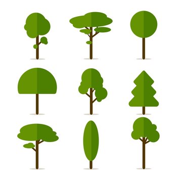 Vector Illustration of Tree Icons