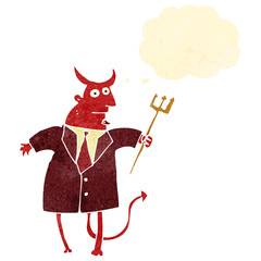 retro cartoon devil in suit